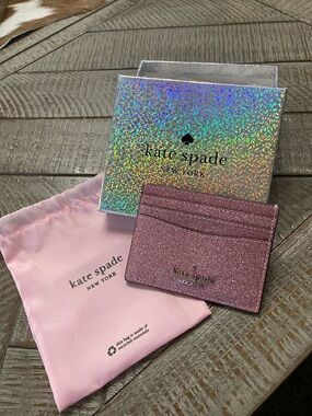 Kate Spade New York Glimmer Glitter Small Slim Card Holder